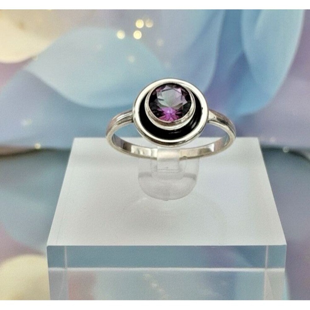 Sterling Silver Mystic Topaz Ring 925 Bezel Set Size 7 NEW